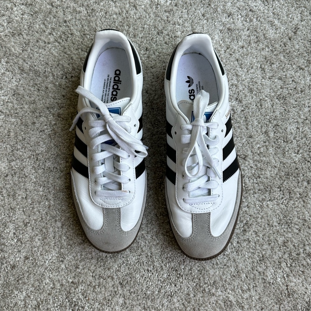 Adidas Sambas White and Black Classic Sneakers